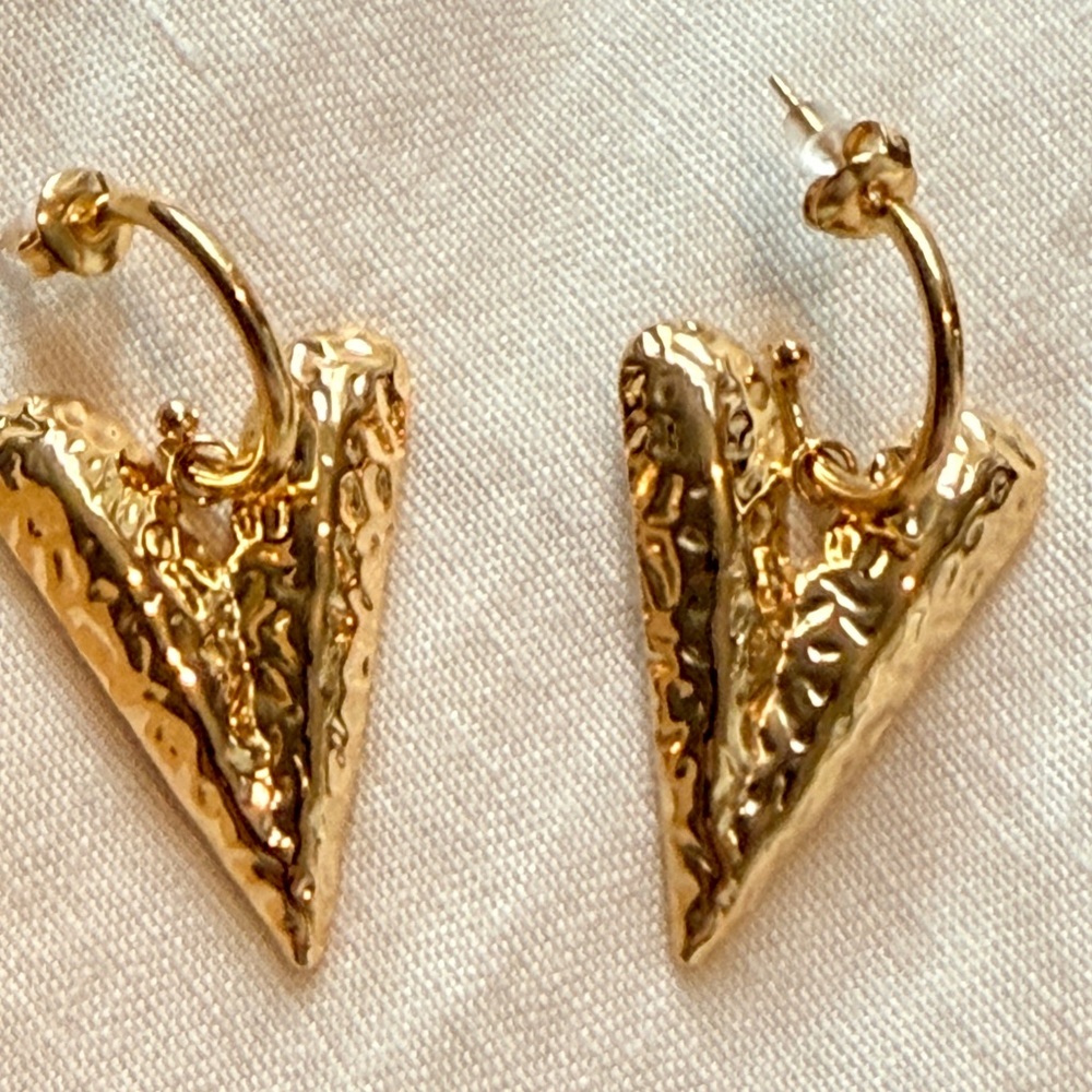 Gold Textured Hoop Earrings